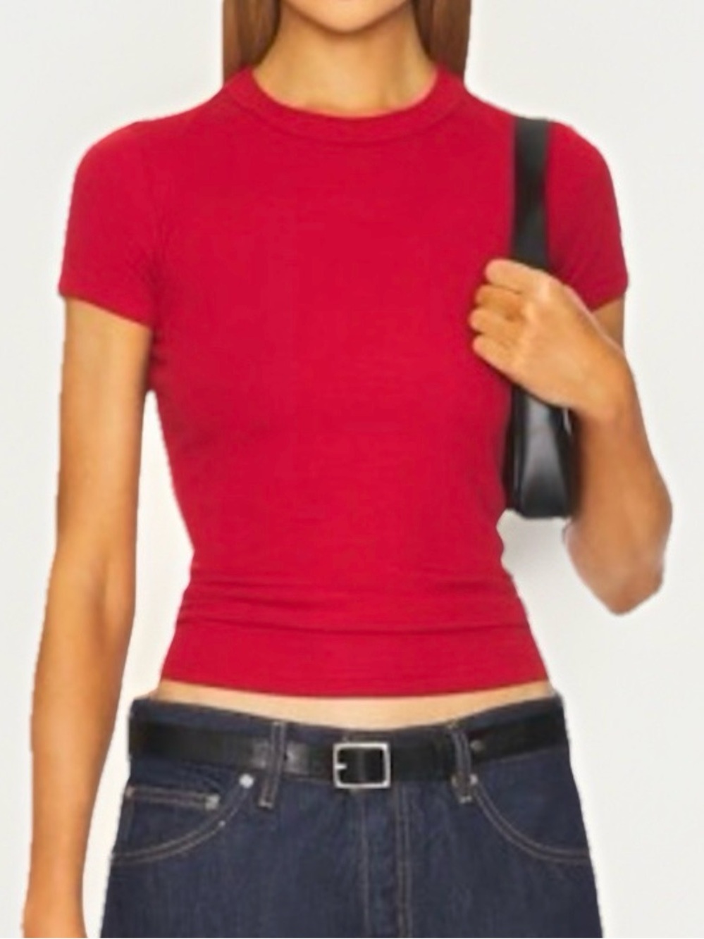 Cotton Citizen Women's 100% Supima Cotton Red Baby Cropped T-shirt Size XS